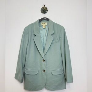 Eddie Bauer Sage Green Wool Blazer Jacket Women’s Size Medium Fully Lined